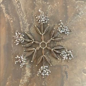 VTG Handmade Silver Snow Flake Christmas Ornament